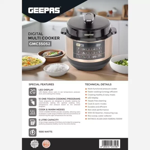 زودپز ۶ لیتری جی پاس مدل GMC35052 - Image 4